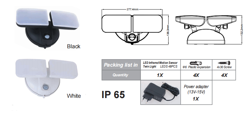 PD-2P-A LED Dual Light အရင်းအမြစ်- သင်၏ စမတ်ကျသော ညကို အုပ်ထိန်းသူ