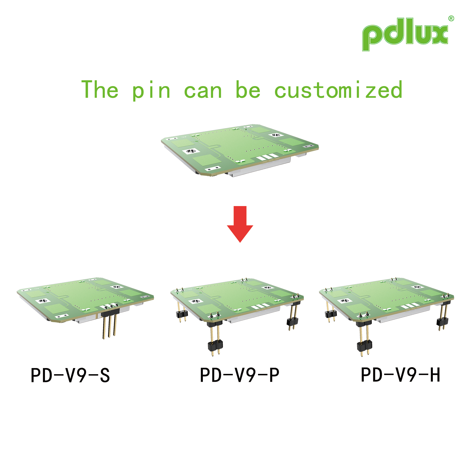PDLUX သည် အဆင့်မြှင့်တင်ထားသော PD-V9H/PD-V9P/PD-V9S X-Band Doppler အာရုံခံမှု မော်ဂျူးများ၊ စိတ်ကြိုက် Pin-Free ဗားရှင်းကို ရွေးချယ်နိုင်သည်