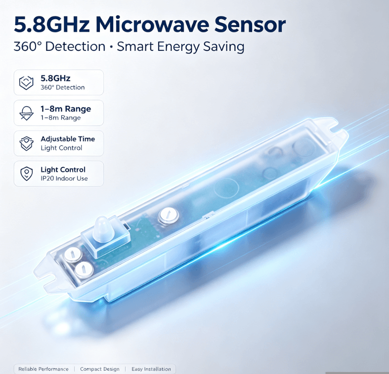 PD-MV1020 5.8GHz မိုက်ခရိုဝေ့အာရုံခံကိရိယာ | ဝှက်ထားသော ထည့်သွင်းမှု၊ အလင်းရောင်အတွက် မှားယွင်းသော အစပျိုးမှုများ နည်းပါးသည်။
